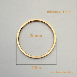 8PCS Saw Blade Bushings - 7/8" to 20mm Brass Adapter Washers, Thickness of 1mm