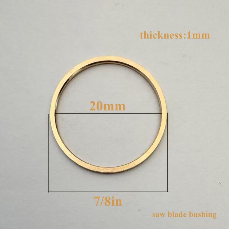 8PCS Saw Blade Bushings - 7/8" to 20mm Brass Adapter