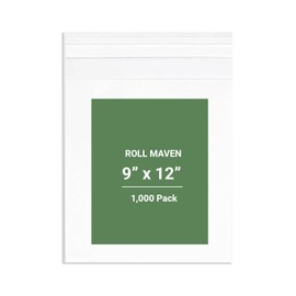Roll Maven 1000 Count 9" x 12", 2 Mil Self Seal Clear Mailer Cellophane Bag - Resealable Plastic Poly Cello Bags for Bakery, Candle, Soap, Cookie Poly Bags