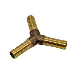 20 x Lumonic I Y-Hose Connector I for 6 mm (1/4 inch) Hose I Made of Brass I Y Connector I Y-Piece I with Mandrel Profile I Compressed Air & Water I for Workshop