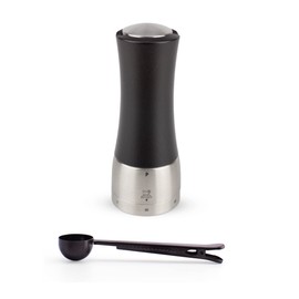 Peugeot Madras U'Select Shaftless 6-1/2-Inch Pepper Mill Gift Set, Chocolate - With Stainless Steel Spice Scoop & Clip