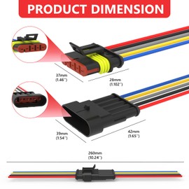 MGYOO 5 Pin Waterproof Electrical Wire Connectors 5 Pack Weather Pack Connectors Kit 16AWG Male and Female Automotive Wire Connectors for Car Truck Motorcycle Boat Auto Wiring