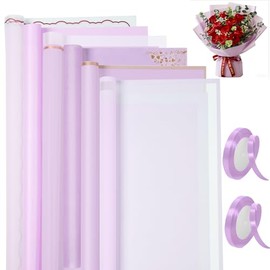 120 Hojas de Papel para Envolver Flores de 58 x 58 cm (6 Estilos), Papel de Flores para San Valentín, Papel para Envolver Ramos a Prueba de Agua, Adec