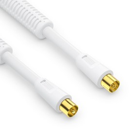 conecto TV Aerial Cable 1 m Coaxial Cable IEC Plug / IEC Socket White 1 m