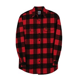 Big and Tall Heavy Duty Brawny Premium Flannel Shirts in Buffalo Plaid USA Made to 5X-Tall (Red Buffalo Plaid, 4X-Tall)