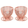 TRIXES 2 x Rose Gold Egg Cups - Spiral Spring
