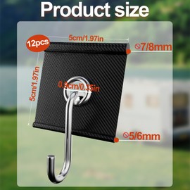 SI SEN Piping Eyelet, RV Awning Hook, Hook Piping Rail for Motorhomes, Caravans, Awnings, Camping Tents