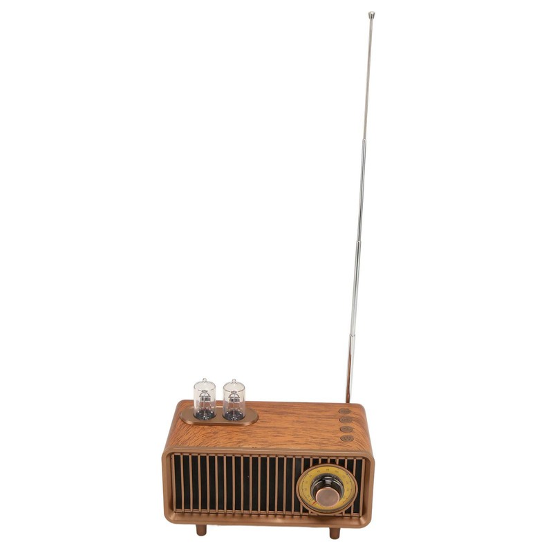 Mini Wooden FM Stereo Sound Radio Vintage Imitation Wood Grain