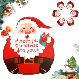 6PCS Lovely Christmas Placemats,Creative Santa Claus Xmas Place Mats,Waterproof PVC Dining Table Place Mats for Christmas,Red Christmas Table Mats for Dining Room Kitchen Table Decor Xmas Parties
