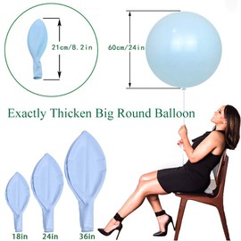 24 Inch Latex Round Balloons 10 Pack Assorted Color Thick Big Balloons for Photo Shoot Wedding Baby Shower Birthday Party Decorations by IN-JOOYAA（Normal Color）