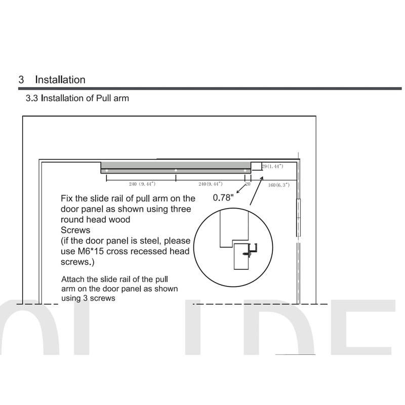Olideauto Outswing Pull Slide Arm of Olide-120B Automatic Swing Door