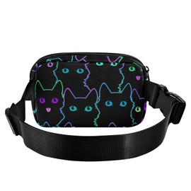 Bum Bag Waist Bag for Men Women Cute Cat Rainbow Belt Bag Bum Bag for Dog Walking Running Cycling Hiking Travel Workout with Adjustable Strap B492 Pack Bag, B492, Pannier bag