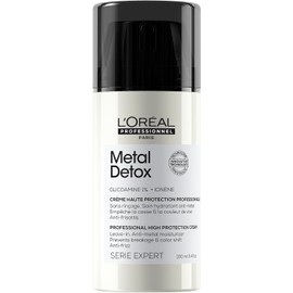 L'Oréal Professionnel Metal Detox | Crema de alta protección anti-metales| Previene el quiebre y preserva el color | Aporta hidratación y control de frizz | Con protección térmica y control de rayos UV | Con Glicoamina patentada 