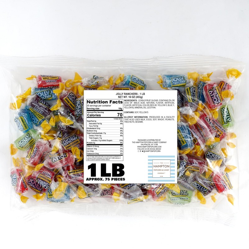 Jolly Ranchers Assorted Fruit Flavored Candy, 1lb Bulk Bag (Approx