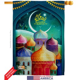Happy Ramadan Kareem House Flags Pack Religious Christian Religion Easter Support Our Troops Small Decorative Gift Yard Banner Double-Sided Made In USA 28 X 40