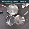 DELARLO Tri-ply Stainless Steel Frying Pan Set with Lid 8"