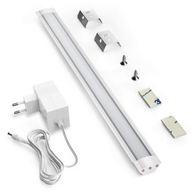 Myplus Under-Unit Light, Workshop Lamp, Kitchen Lamp, Dimmable LED-Lighting Kit, Plug-in Under Cabinet Lighting LED Strip for Counter Cabinet, Cupboard Shelf, Desk