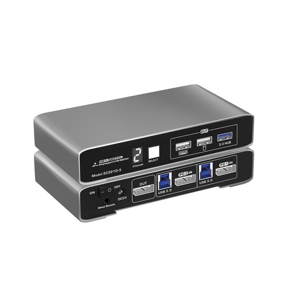 DP KVM Switch for 2 Computers 1 DP Monitor 4K@60Hz