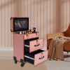 CUBELLIN Makeup Train Case 3-Tier Rolling Train Case with 2