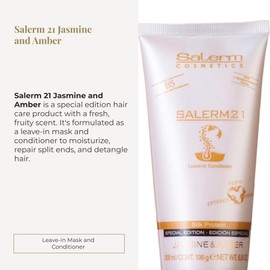 SALERM - 21 Jasmine and Amber - 200 ml - Leave-In Mask and Conditioner - with Silk Proteins - Anti-Frizz - Split Ends Repair - Deep Hydration