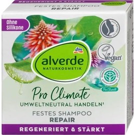 Pro Climate Solid Shampoo Repair, 60 g, Sustainable Hair Care without Silicones and Parabens, Vegan alverde NATURKOSMETIK for Regenerated and Nourished Hair