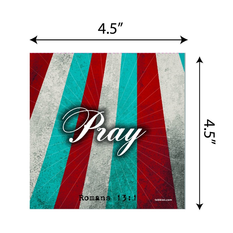 Tabbies Scripture-Inspired Patriotic Clings, Pray: Romans 13:1, Assorted Pack 5