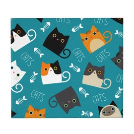 Perinsto Cute Cats Pattern Dish Drying Mat 16 X 18 Inch, Funny Cartoon Kitten Anianls Kitchen Counter Drainer Mats Dishes Dry Pad Protector Rack Mat, Absorbent Reversible