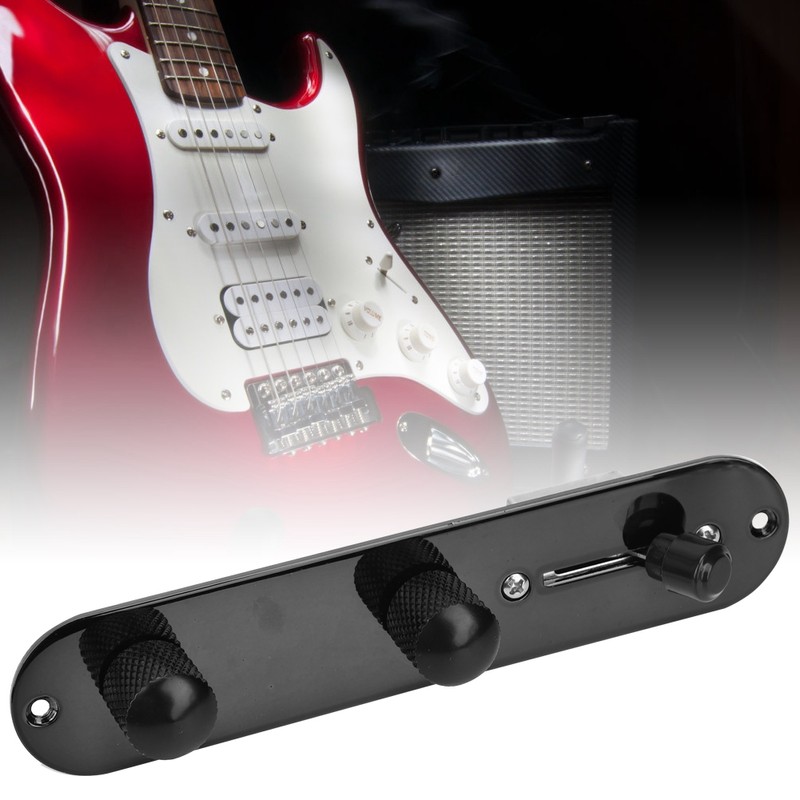 Electric Guitar Control Plate Switch Black Metal Prewired Wiring Harness