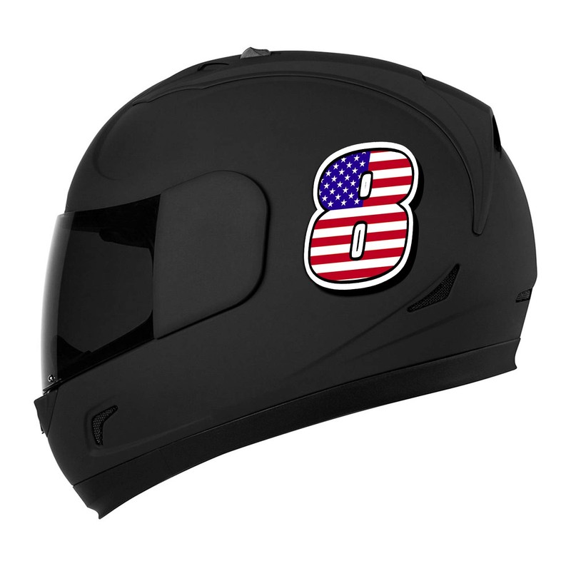 Racing Rally Number 8 Sticker Decal USA Flag N 308