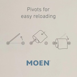 Moen Vale Chrome Double Post Pivoting Toilet Paper Holder, Wall Mounted Toilet Tissue Holder DN4408CH