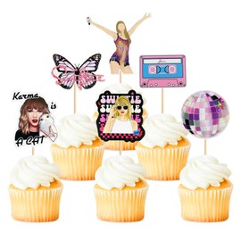 Blumomon Pack of 30 Singer Cupcake Toppers Popular Singer Birthday Party Decoration Music Themed Party Fans Party Decoration