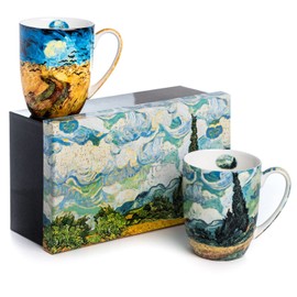 McIntosh Van Gogh Wheatfields Fine Bone China Set of 2 Mugs (13 oz)