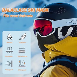 CYYMNA Balaclava Face Masks, Winter Ski Mask for Men & Women, UV Protector Breathable for Motorcycle Cycling Running (UK, Alpha, One Size, Black)