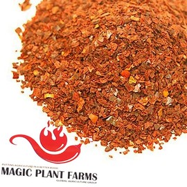 Magic Plant's Orange Datil Pepper Flakes – Fascinating and Rare Datil Chili Pepper - Hot Unique Sweetness with a Fruitful Tangy Taste Unlike Other Peppers – 200K-400K SHUs – Pure Pepper Flakes (4 Oz)