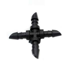 TopHomer Irrigation Fittings Kit, Drip Irrigation Plug Connectors for 1/4" Hoses Garden Flower Lawn 10pcs 4 Way Coupler