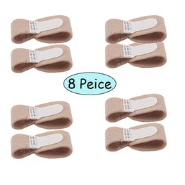 DYKOOK Broken Toe Wraps, 8 Pcs/Pack, Fabric Toe Splint Toe Cushioned Bandages Finger Protectors Straightener Hammer Toe Separators (Beige, 8 Pcs Toe Wraps)