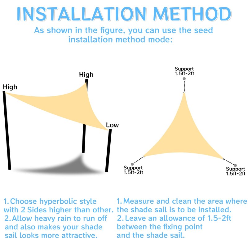 Triangular Waterproof Awning 3 x 3 x 3 m Weather
