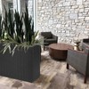 SUNNYPARK Tall Rectangular Planter with Removable Liner, All-Weather PE Rattan
