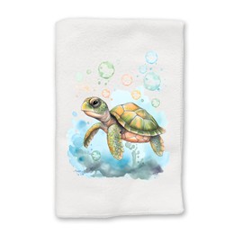 Adorable Sealife Ocean Aquatic Baby Turtles Decorative Towel | Nursery Home Kitchen Bathroom Decoration | Summer Spring Christmas Fall Gift Present | Wedding Bridal Shower | Wildlife Lovers