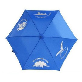 Folding Umbrella for Kids, 4 Different Dinosaurs, Finger Safe Easy Open and Close, Lightweight, 50cm (Blue)
