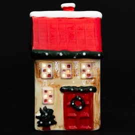 LED-Haus aus Keramik, Höhe 15 cm, Xmas
