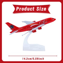REYOK Airplane Model,16cm 380 Australia Airplane Model,Alloy Diecast Ornament Plane Model Toy (red)