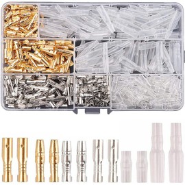 Giboshi Terminal Insulation Sleeves, 6 Types, 360 Pieces, Gold and Silver Male/Female Terminal Set, Crimp Terminals, Wire Connection, Universal Use, Waterproof, Car Navigation System, Bullet