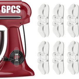 Organizador de cables para electrodomésticos, Organizador de cables de electrodomésticos, Juego de 6 soportes adhesivos para cables para una gestión de cables ordenada y limpia – Ideal para licuadoras
