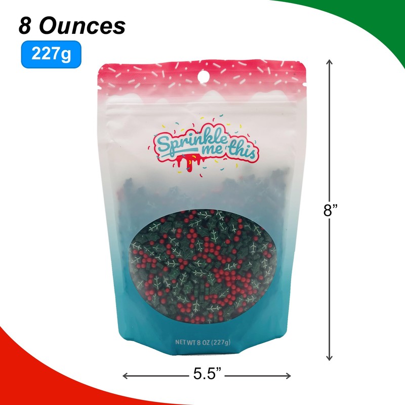 Dextrose Holly Berry Blend Sprinkle Mix - 8 oz Resealable
