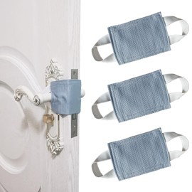 SLIFEOW Baby Proof Door Silencer & Cloth Latch Cover, Quiet Close Anti-Slam Pads to Prevent Slamming and Accidental Locking, for Nursery and Toddler Safety (3, Grayish Blue, 4.1 * 3.1 inches)