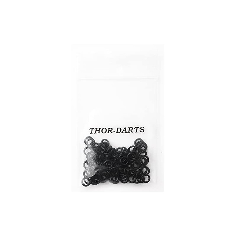 THOR-DARTS Darts 120 Rubber Rings Black in Bag Pack of