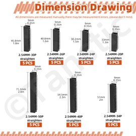 Tanstic 35Pcs 2.54 mm Pitch 20-50 Straight Pin Box Header, Double Row Box Header Connector PCB Header IDC Male Socket for PCB Board