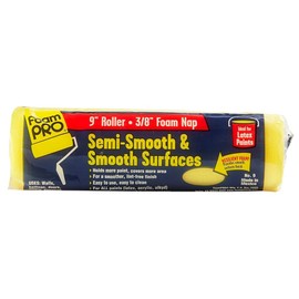 Foampro 9 9 inch x 3/8 inch Smooth & Semi-Smooth Surface Roller Cover, 1 pack| Foam Paint Roll | Painting Supplies & Tools For Home | Safe for Use With All Paints, Stains, Primers, Clear Coats
