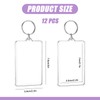 12 Pcs Acrylic Photo Keychains - Clear Rectangle Picture Frame